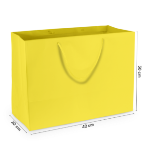Sacola de Papel G1 Grande Amarela 40x30x20 cm (10 Unidades)
