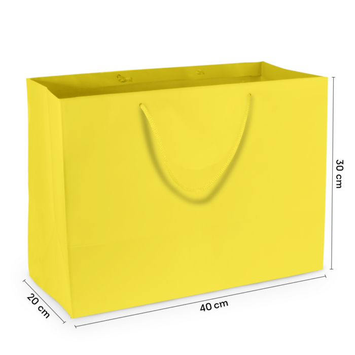 Sacola de Papel G1 Grande Amarela 40x30x20 cm (10 Unidades)