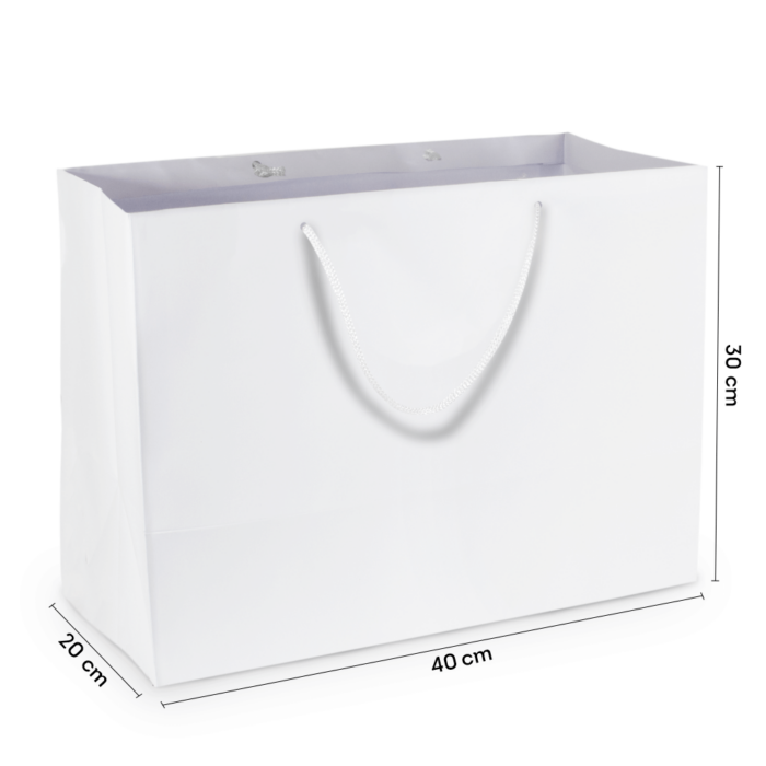 Sacola de Papel G1 Grande Branca 40x30x20 cm (10 Unidades)