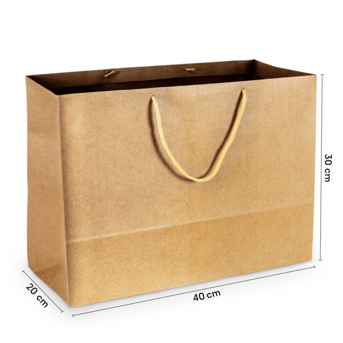 Sacola de Papel G1 Grande Kraft 40x30x20 cm (10 Unidades)