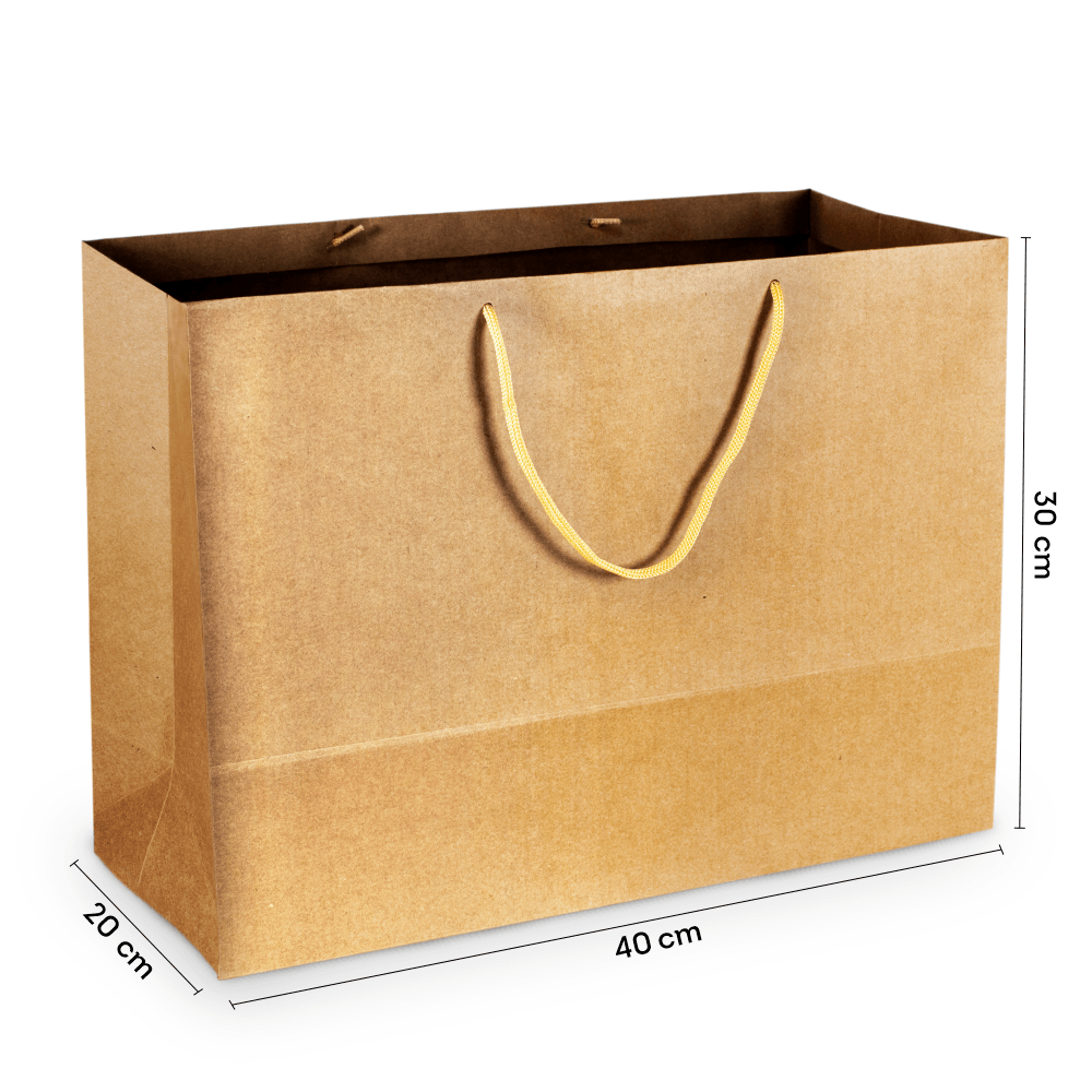Sacola de Papel G1 Grande Kraft 40x30x20 cm (10 Unidades)