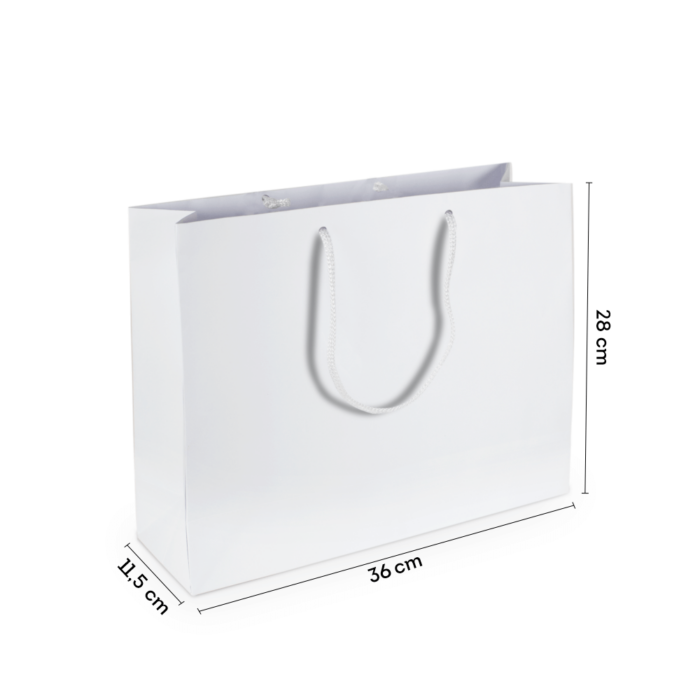 Sacola de Papel M1 Média Branca 36x28x11,5 cm (20 Unidades)