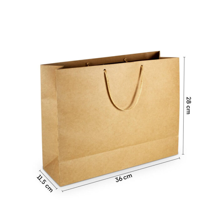 Sacola de Papel M1 Média Kraft 36x28x11,5 cm (20 Unidades)
