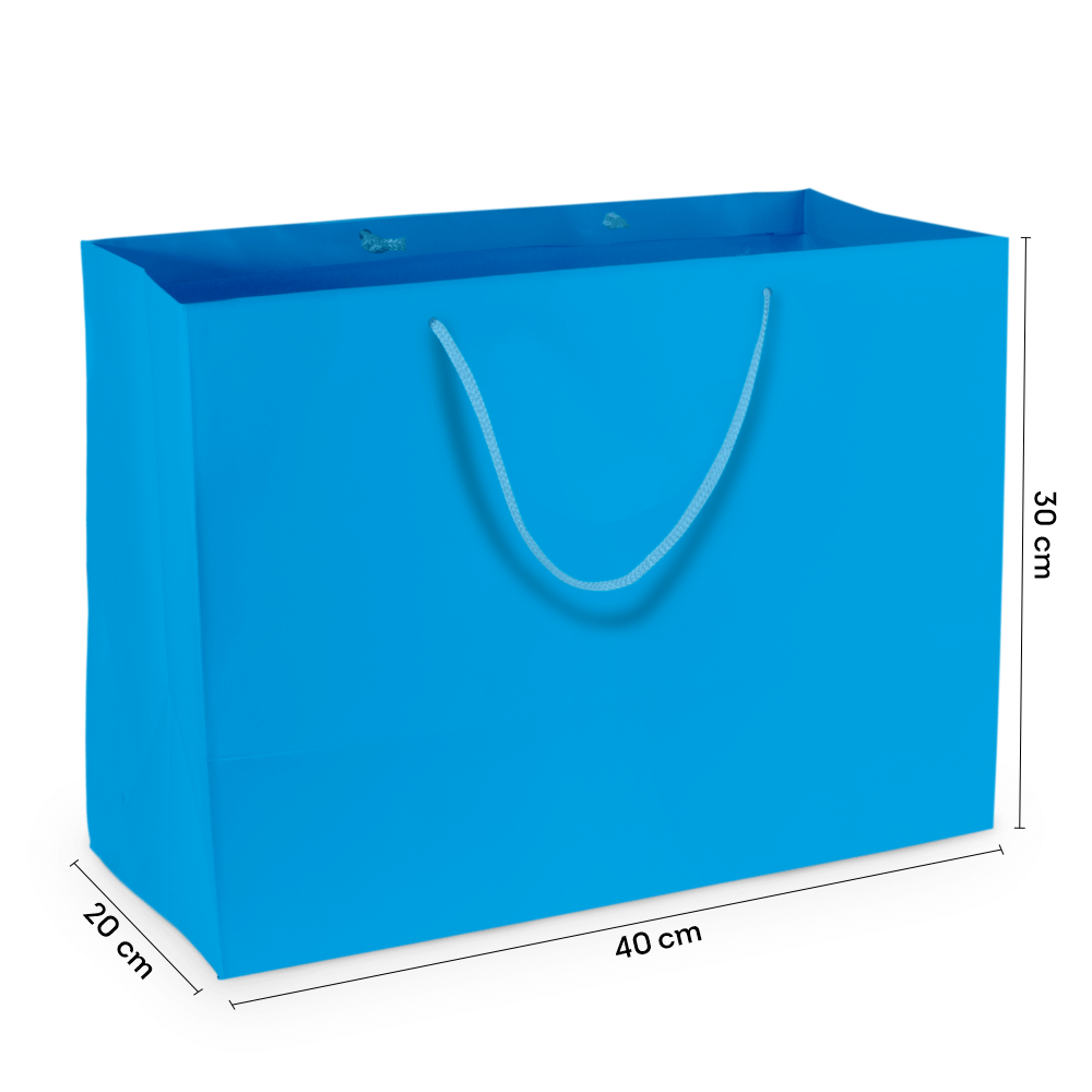 Sacola de Papel G1 Grande Azul 40x30x20 cm (10 Unidades)