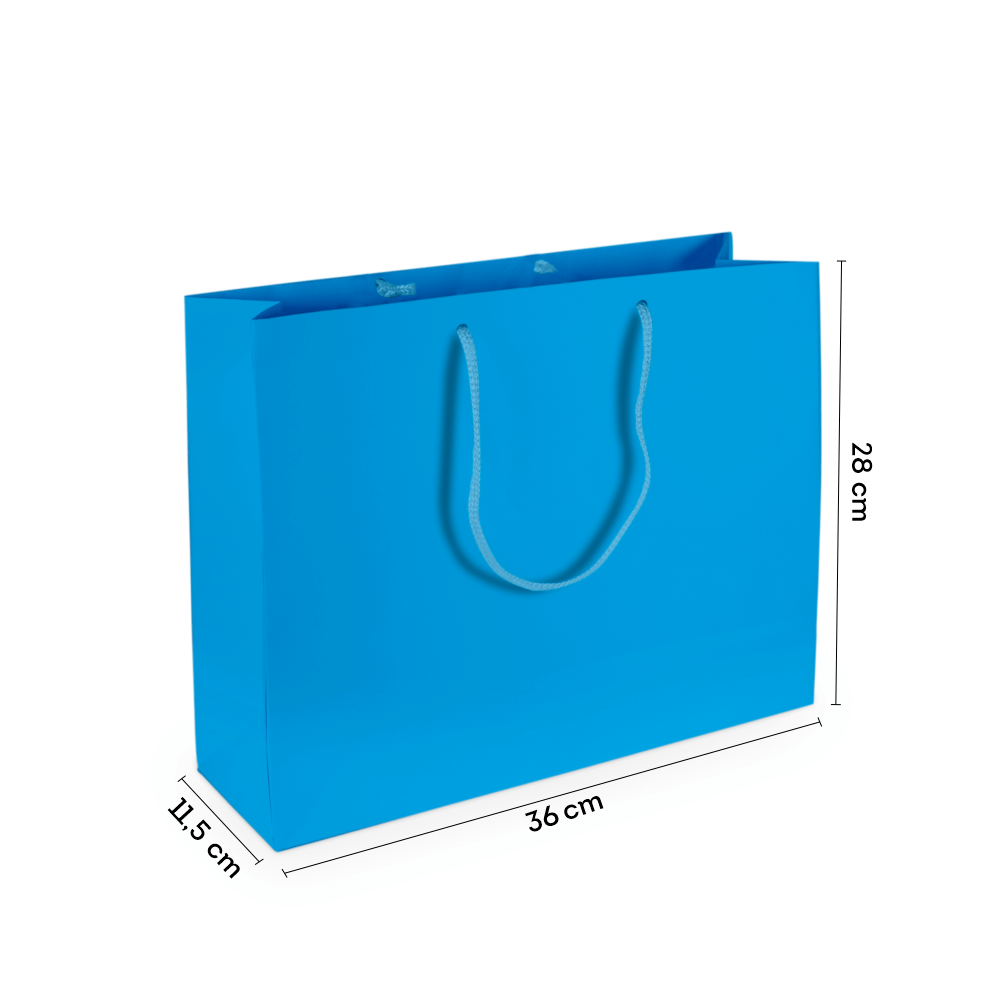 Sacola de Papel M1 Média Azul 36x28x11,5 cm (20 Unidades)